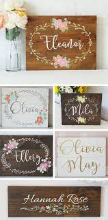 Beautiful Hand Painted Baby Name Signs These Would Look So Beautiful Hanging In The Nursery Baby Ad Baby Name Signs Baby Girl Sign Painted Name Signs