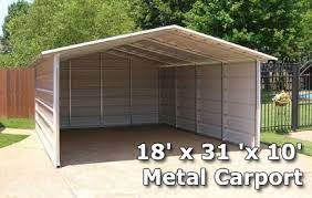 18 X 31 X 10 Metal Carport Rv Cover With Side Walls Installation Included Metal Carports Carport Sheds Carport