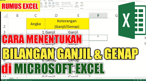 Check spelling or type a new query. Cara Menentukan Bilangan Ganjil Dan Genap Rumus Excel Youtube