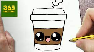 Pictures to draw easy for kids. How To Draw A Coffee Cute Easy Step By Step Drawing Lessons For Kids Youtube