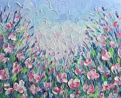 #savetheforestdaily challenge #61/ tulip field acrylic paintingshop now : Pink Flower Field 16 X20 Impasto Acrylic Painting Acrylic Painting By Olga Tkachyk Artfinder