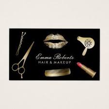 Makeup Artist Hair Stylist Modern Black Gold Business Card Nail Salon Design Hairstylist Business Cards Beauty Salon Business Cards
