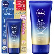 Our nivea sun uv face shine control sunscreen contains effective uva and uvb filters that protect the skin against sunburn and the nivea face shine control is a sunscreen that contains spf 50 to protect the skin from sun while also providing a matte finish so you don't have to. Nivea Uv Deep Protect Care Essence Spf50 Ratzillacosme