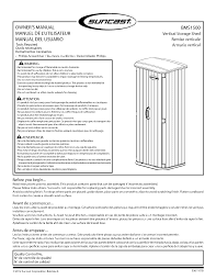 Storage and shelving for garden tools and accessories this vertical storage shed is very similar to the one mentioned above but it's just not quite as tall (2 inches less). Https Www Manualshelf Com Manual Suncast Bms1500 User Manual Html
