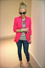How To Wear A Blazer With Jeans And Heels Bright Wishbone Fashion Blazer Outfits Hot Pink Blazers
