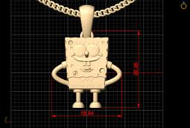 Sponge Bob Pendant - 3D Model by ZaraHM