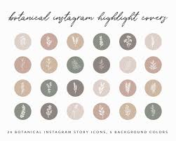 Plant Instagram Highlight Story Icons Botanical Warm Insta Cover Highlights Neutral Ig Templ Black And White Instagram Instagram Highlight Icons Flower Icons