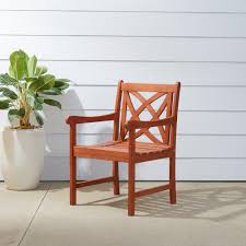 Vifah Malibu Wood Outdoor Dining Chair V1495 The Home Depot Outdoor Dining Chairs Patio Dining Chairs Havenside Home
