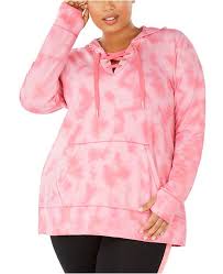 Plus Size Tie Dyed Lace Up Hoodie Created For Macys