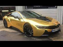Master Ov Gets His Car Wrapped Gold Bmw Gold Car Bmw I8
