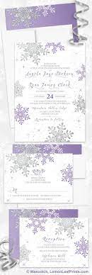 Purple Silver Snowflake Winter Wedding Invitation Purple Wedding Invitations Wedding Themes Winter Turquoise Wedding Invitations