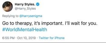 Go To Therapy Tweet By Harry Styles Harry Styles Harry Ill Wait For You