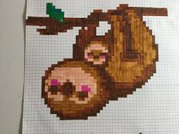 Als figur oder begleiter) tiere. Pixel Art 190 Faultiere Bilder Selber Malen Selber Malen Ideen Furs Zeichnen