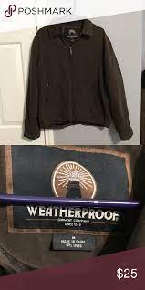 Weatherproof Garment Company Brown Jacket Good Condition Weatherproof Jackets Coats Lightweight Shirt Jackets Weatherproof Jacket Garment Brown Jacket