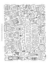 Color pictures of piñatas, birthday cakes, balloons, presents and more! Happy Birthday Coloring Pages Free Printable Pdf From Primarygames