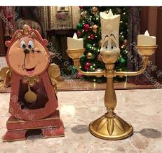 La bella y la bestia. Original De La Bella Y La Bestia Candelabro Lumiere Candelabro Reloj Cogsworth Sujetadores De Velas Aliexpress