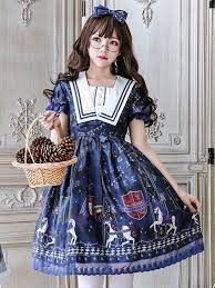 甘いロリータopワンピース 2019 ロイヤルトロイの木馬 ワイン赤ロリータワンピースワンピース リボン プリント シフォンアイドル衣装 milanoo jp ロリータファッション ワンピース ワンピース リボン