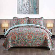 1x quilt (90 * 98 inch) + 2 x pillowcase (20 * 27 inch) care instruction: Amazon Com Newlake Cotton Bedspread Quilt Sets Reversible Patchwork Coverlet Set European Gorgeous Floral Pattern King Size Home Kitchen