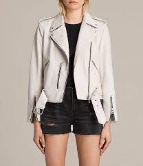 Women S Balfern Leather Biker Jacket White Leather Jackets Women Clothes White Leather Jacket