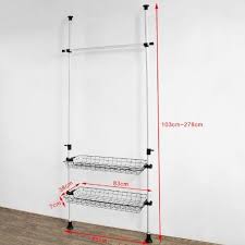 Begin by measuring the dimensions of the closet space: Sobuy Frg107 Telescopic Wardrobe Organiser Hanging Rail Clothes Rack Height Clothing Rack Wardrobe Closet Wardrobe