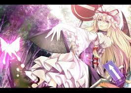 blondes touhou dress butterfly signs hat long hair yakumo yukari roadsigns fan purple eyes fun 19 animals butterflies hd art blondes touhou 720p wallpaper