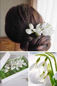 Snowdrops Flower Hair Comb Spring Wedding Head Piece White Etsy Wedding Flower Hair Comb Wedding Hair Flowers White Floral Headpiece
