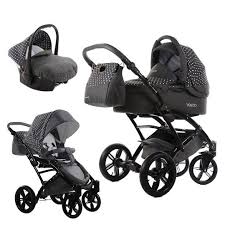 3in1 Kinderwagen Set Voletto Inkl Babywanne Sportsitz Babyschale Tupfen Grau Weiss Kinder Wagen Knorr Baby Kinderwagen Set