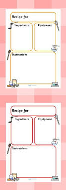 Twinkl Resources Recipe Templates Classroom Printables For Pre School Kindergarten Ele Cooking Classes For Kids Kids Cookbook Cooking In The Classroom