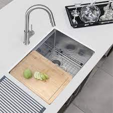 This single bowl sink is perfect for your outdoor bar or use it as a prep sink in the kitchen. Workstation 25 L X 19 W Undermount Kitchen Sink With Basket Strainer In 2020 Undermount Kitchen Sinks Sink Stainless Steel Kitchen Sink