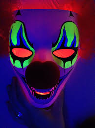 Hand Painted Mask Under Black Light Scary Paintings Halloween Clown Creepy Clowns Pictures