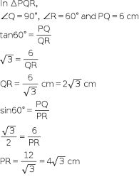 In the right angled triangle $abc$, a point $m$ on the hypotenuse $bc$ is such that $am$ is perpendicular to $bc$. In The Right Angled Triangle Abc Angle C 90 Degrees And Angle B 60 Degreesif Ac 6cm Find The Lengths Of The Sides Bc And Ab Hint Use The Concept Of Tr