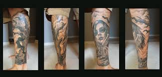 You can also opt for a day of the dead full sleeve or half sleeve tattoo designs. Day Of The Dead Leg Sleeve Tattoo By Nsohio44890 On Deviantart