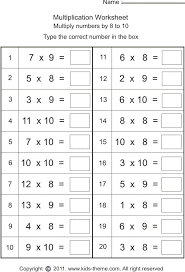 Worksheets For Kids Multiplication Worksheets Multiply Numbers By 8 To 10 Fun Math Worksheets Free Printable Math Worksheets 4th Grade Math Worksheets