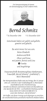 Traueranzeigen von Bernd Schmitz