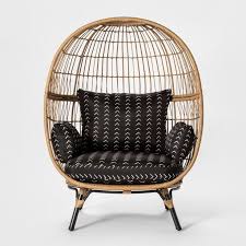 Black And White Outdoor Chairs Southport Vee Stripe Patio Egg Chair Black White Opalhouse Patio Chairs Egg Chair Wicker Chair