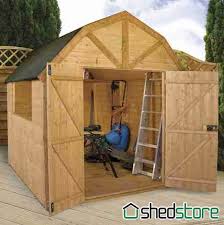 Our Beautiful 10x8 Dutch Barn With Stunning Roof Style And 4 5 Wide Door Provides You With A Big Attractive Barns Sheds Wooden Storage Sheds Building A Shed