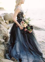 Black Lace Wedding Dress With Tulle Volumetric Skirt 2 Pieces Calypso Nightfall Is The Most Black Lace Wedding Dress Black Lace Wedding Black Wedding Dresses