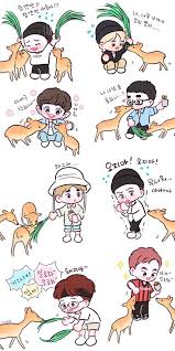 From Yooocookie By Twitter Exo Cartoon Exo Chibi Fanart Exo Drawing