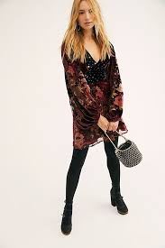 Last Letter Burnout Velvet Mini Dress Womens Fashion Boho Chic Mini Dress Fashion