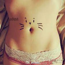 38 Cute Cat Tattoo Examples Funny Tattoos Cute Cat Tattoo Belly Button Tattoos