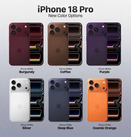 Các tùy chọn màu mới cho iPhone 18 Pro ???????? ???? Theo dõi ???? @iabout_tech