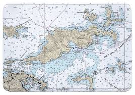Bvi Tortola Bvi Nautical Chart Memory Foam Bath Mat