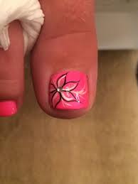 An easy tutorial for a flower toe nail art design. Whispy Flower Nail Art On Top Of A Bright Summer Pink Pedicure Toenail Art Designs Pink Pedicure Toe Nail Art