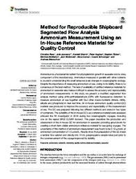 In manufacturing, quality control is a process that ensures customers receive products free from defects and meet their needs. Method For Reproducible Shipboard Segmented Flow Analysis Ammonium Measurement Using An In House Reference Material For Quality Control