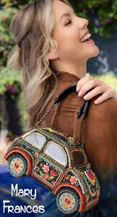 Beautiful Hand Beaded Bags from Mary Frances take over two weeks to  complete each one. Shop Now at www.hipchicboutique.com #SAVE  #SeptemberCoupon #MaryFrances #HipChicBoutiqueFtWorth