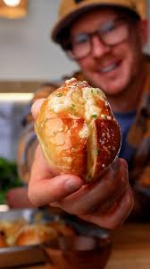 Wagyu Oktoberfest Sando Beer cheese, pretzel bun, and wagyu New York strip  steak!?! SAVE. THIS. RECIPE. OKTOBERFEST SANDWICH: + Pretzel bun + Wagyu NY  Strip @snakeriverfarms + Beer cheese (recipe below) +