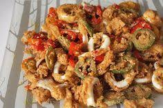 Calamari With Hot Peppers Hot Pepper Recipes Calamari Recipes Stuffed Hot Peppers
