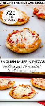 Easy English Muffin Pizzas Easy Budget Recipes Recipe English Muffin Pizza Recipes Pizza Muffins
