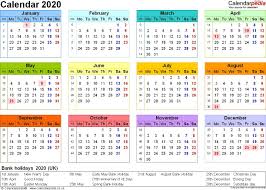 Excel Calendar 2020 Uk 16 Printable Templates Xlsx Free Calendar 2020 Calendar 2020 Uk W In 2020 Calendar Printables Free Calendar Template Printable Calendar Template