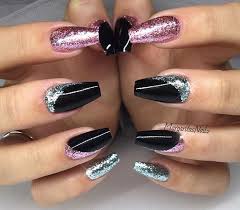 Acrylic Black And Blue Nail Designs Full Black Nails Glitter Pink Blue Odd Nails Design Purple Glitter Nails Gel Nails Glitter Gel Nails
